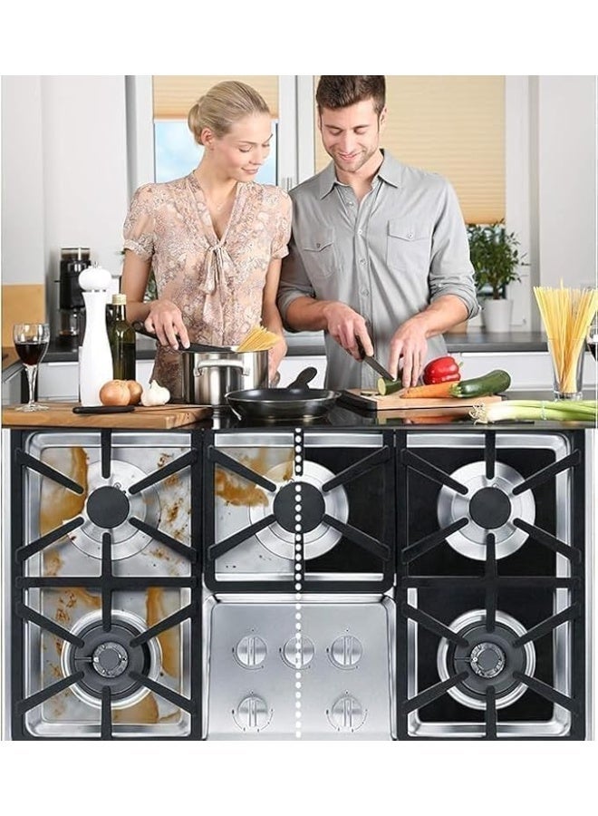 اغطية موقد متينة قابلة لاعادة الاستخدام، واقيات نطاق الغاز، غير لاصقة ومقاومة للحرارة، سطح قابل للتخصيص، قابلة للغسل اليدوي، اسود، ملحقات مطبخ - Image 5